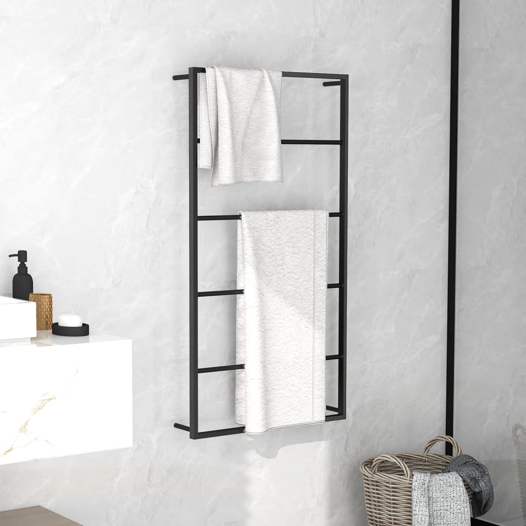 vidaXL Porte-serviette Noir 60x10x116 cm Acier