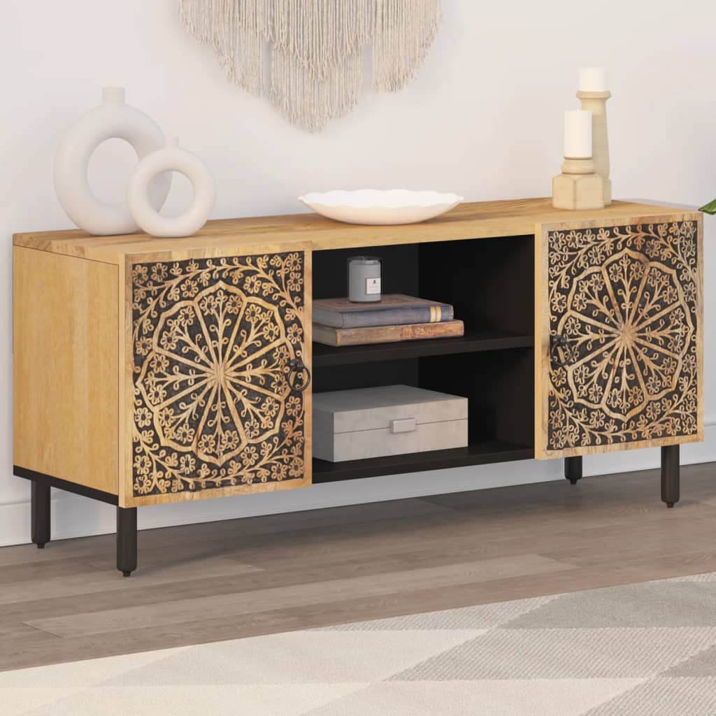 vidaXL Meuble TV 105x33x46 cm Bois massif de manguier