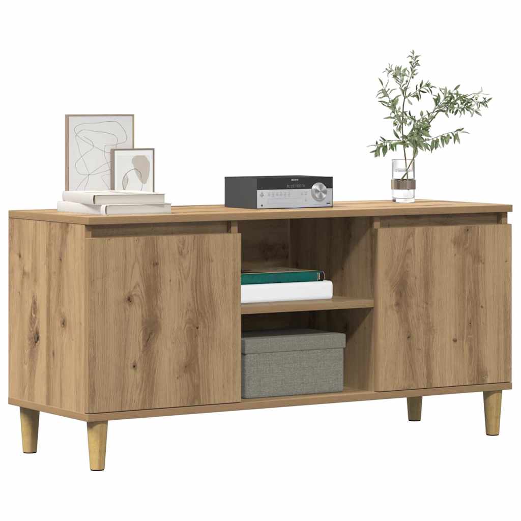 vidaXL Meuble TV chêne artisanal 102x35x50 cm bois d'ingénierie