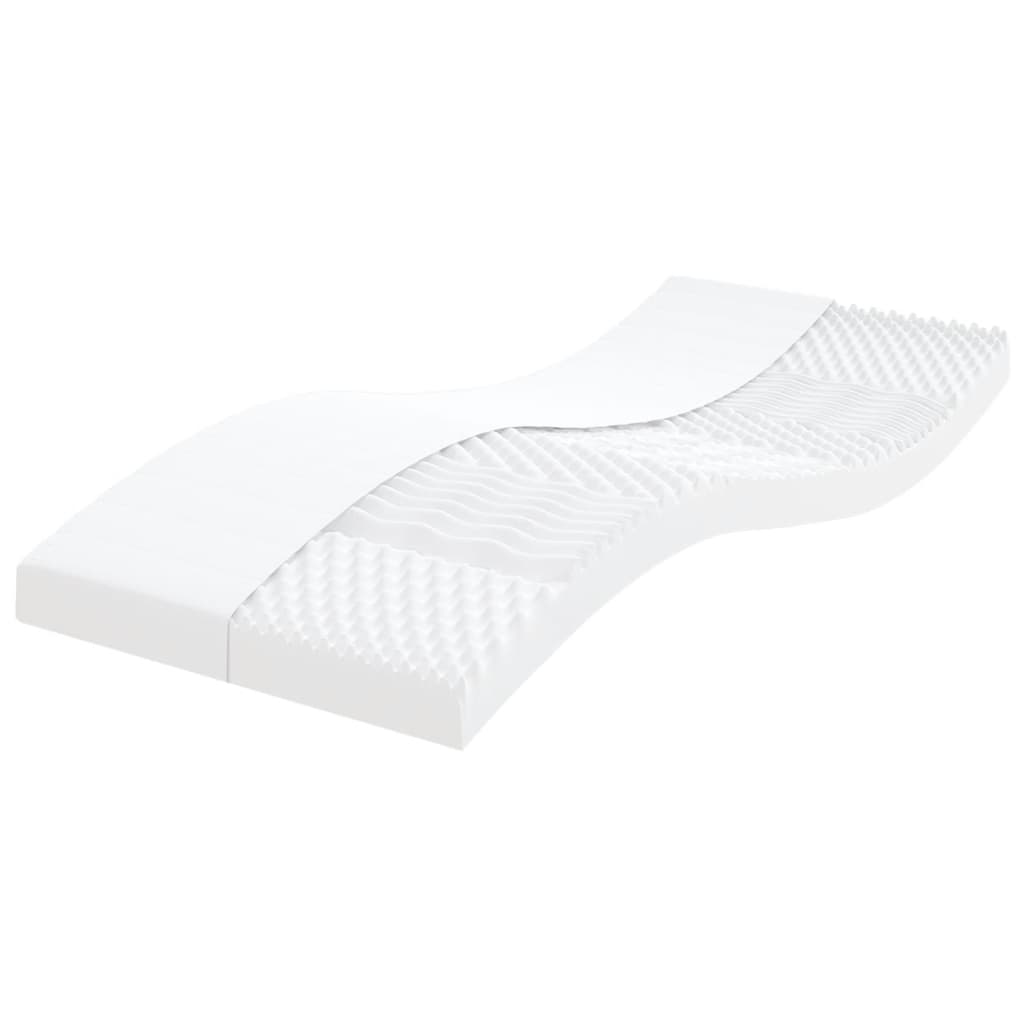 vidaXL Matelas en mousse blanc 90 x 190 cm, 7 zones, dureté 20 ILD