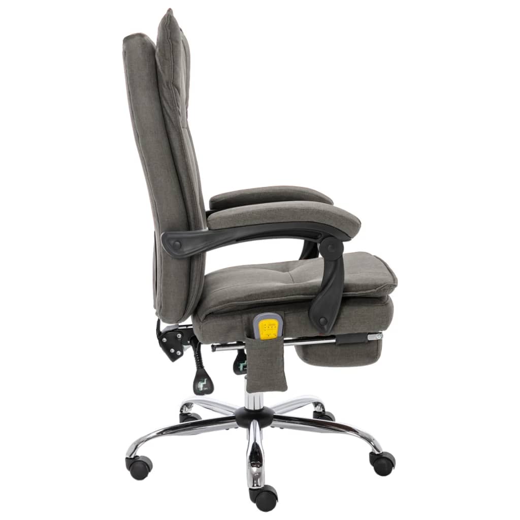 vidaXL Chaise de bureau de massage Gris Tissu - Image 3