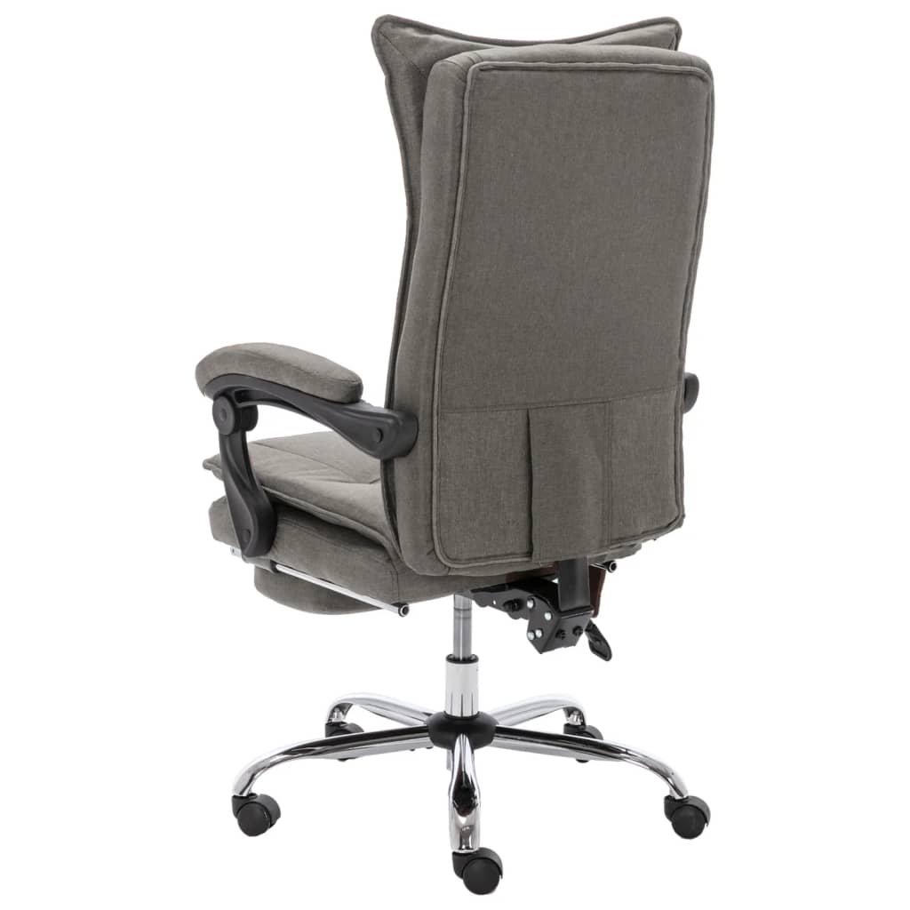 vidaXL Chaise de bureau de massage Gris Tissu - Image 4