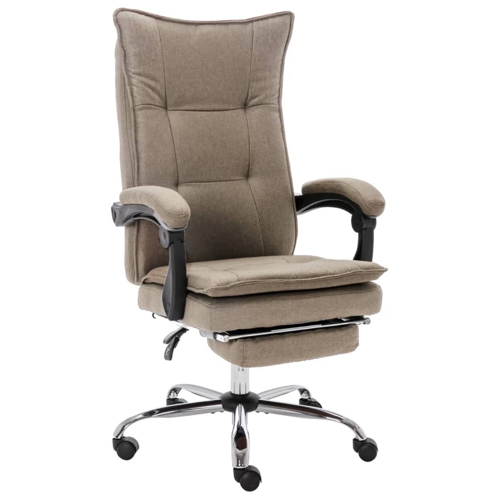 vidaXL Chaise de bureau Taupe Tissu