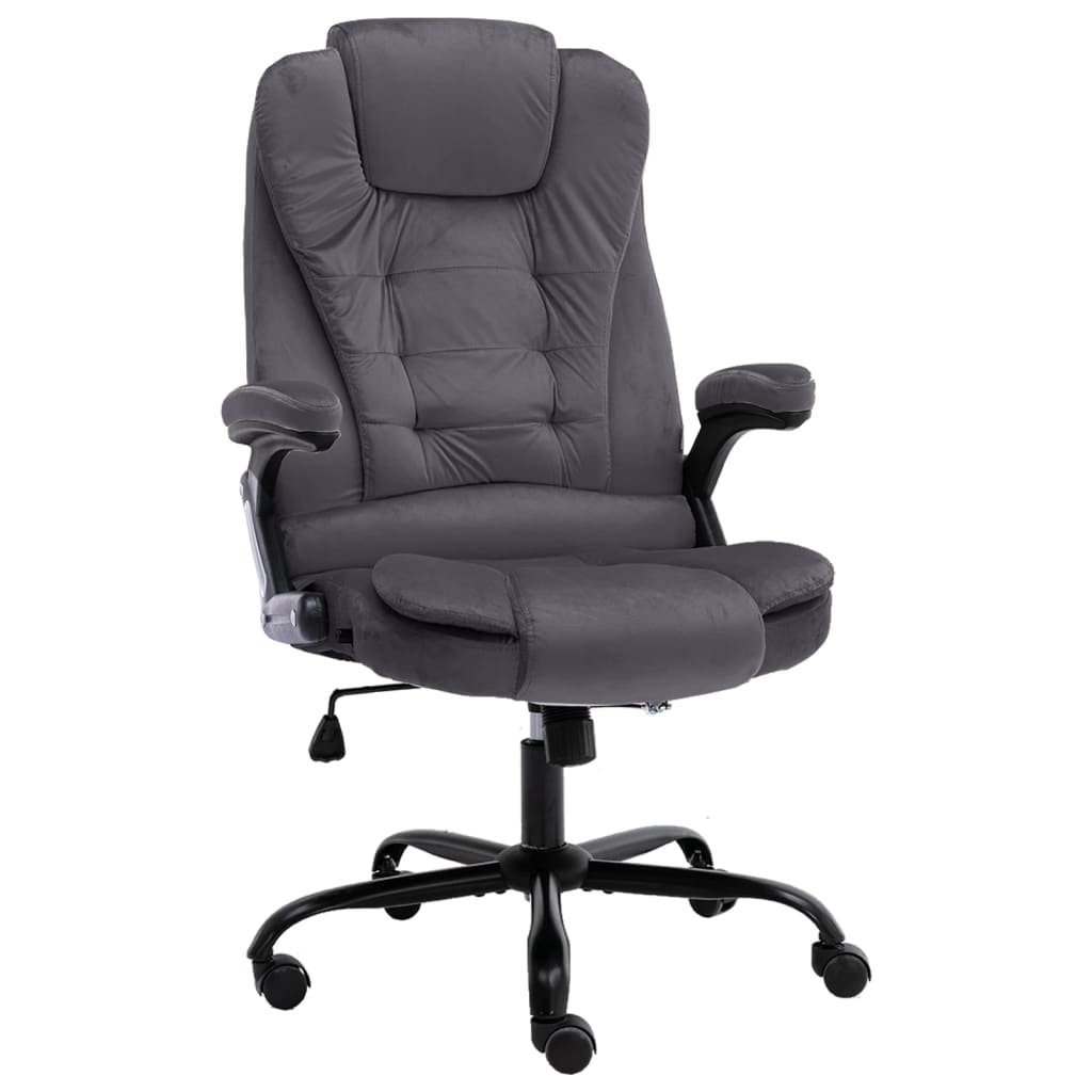 vidaXL Chaise de bureau Gris foncé Velours