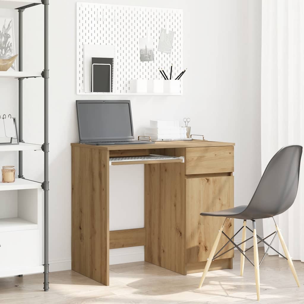 vidaXL Bureau chêne artisanal 86x49x76 cm bois d'ingénierie