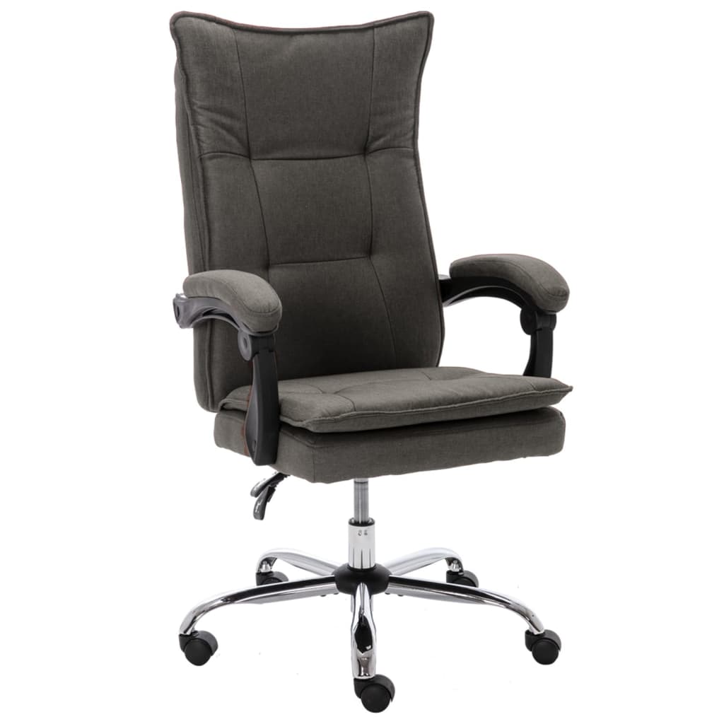 vidaXL Chaise de bureau Gris Tissu