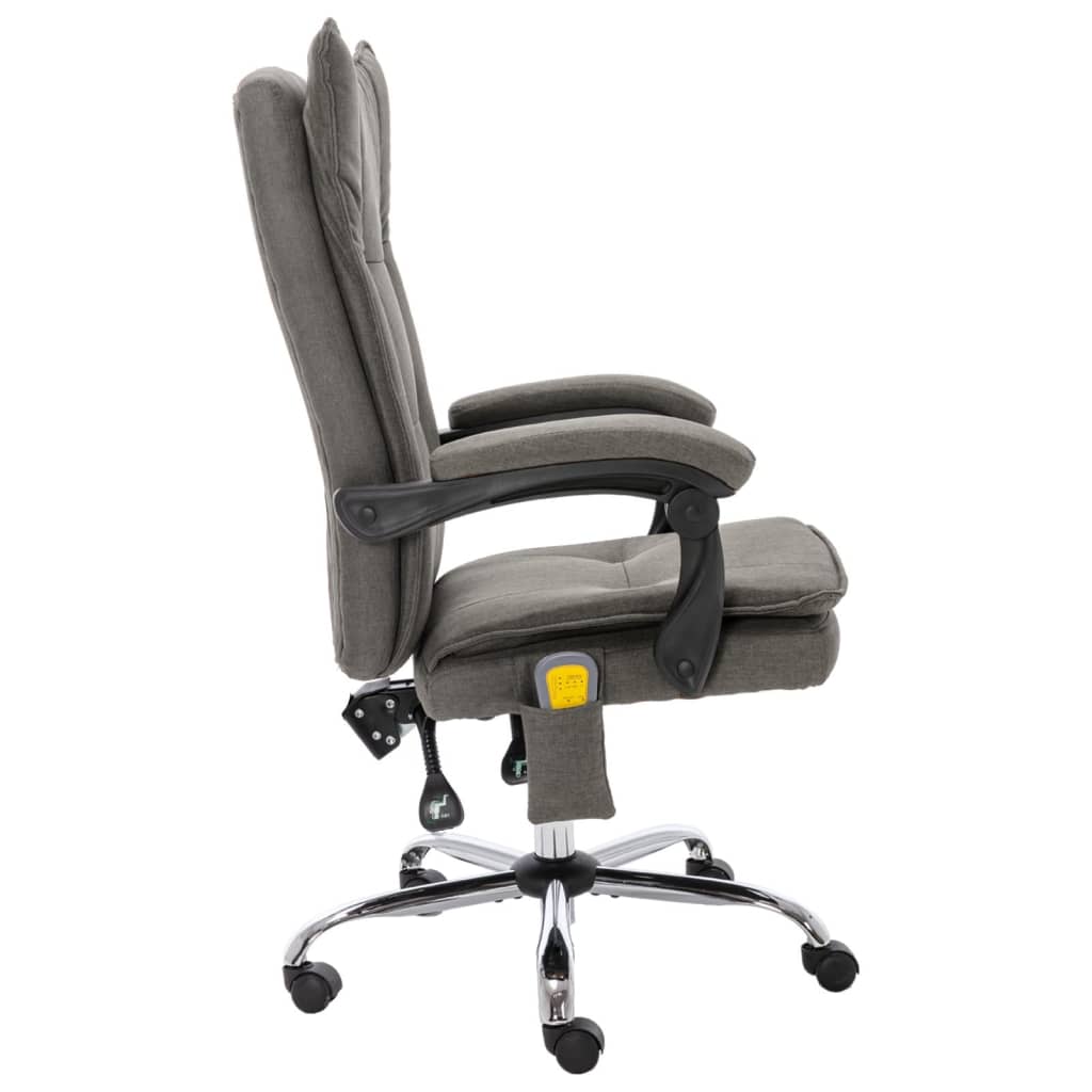 vidaXL Chaise de bureau de massage Gris Tissu - Image 3