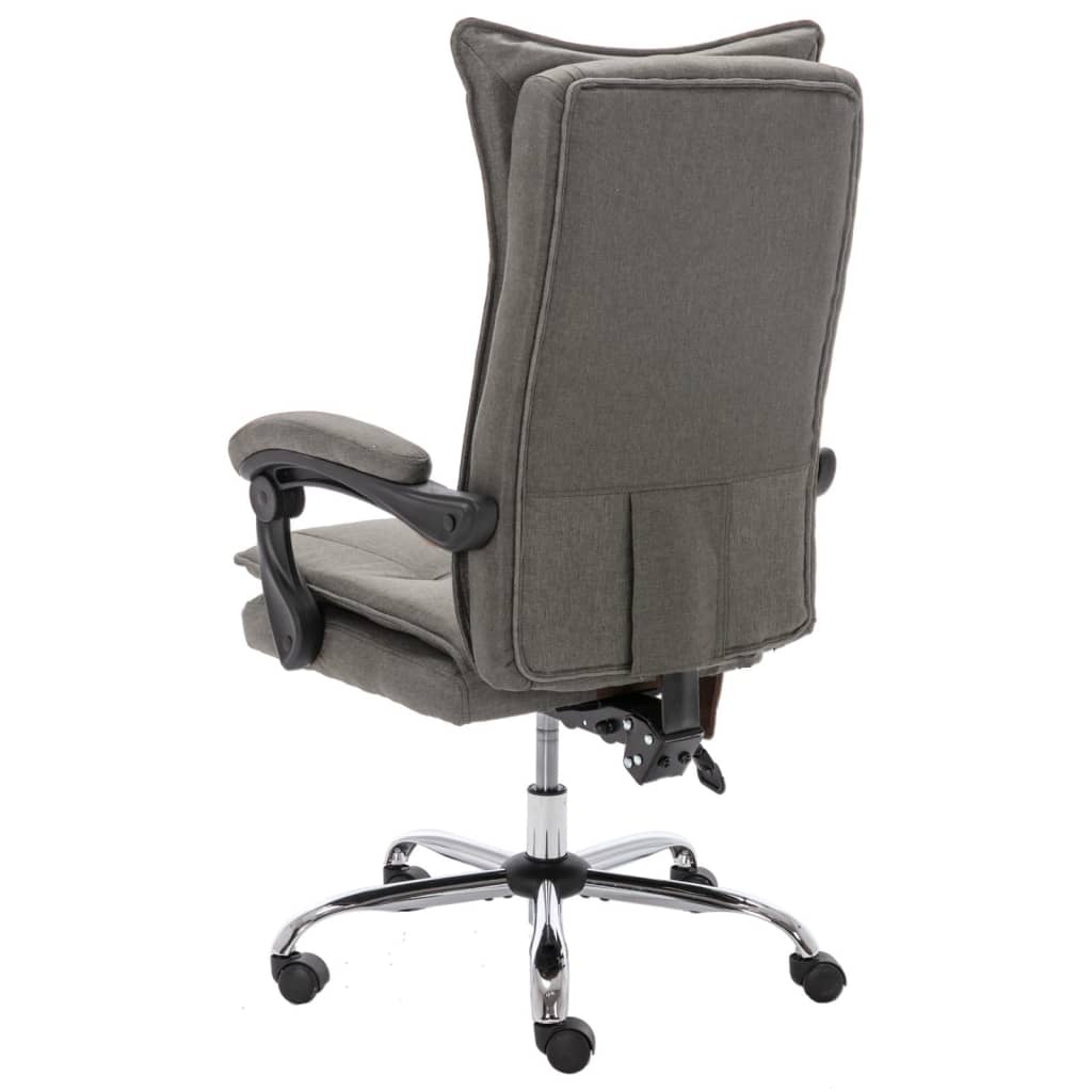 vidaXL Chaise de bureau de massage Gris Tissu - Image 4