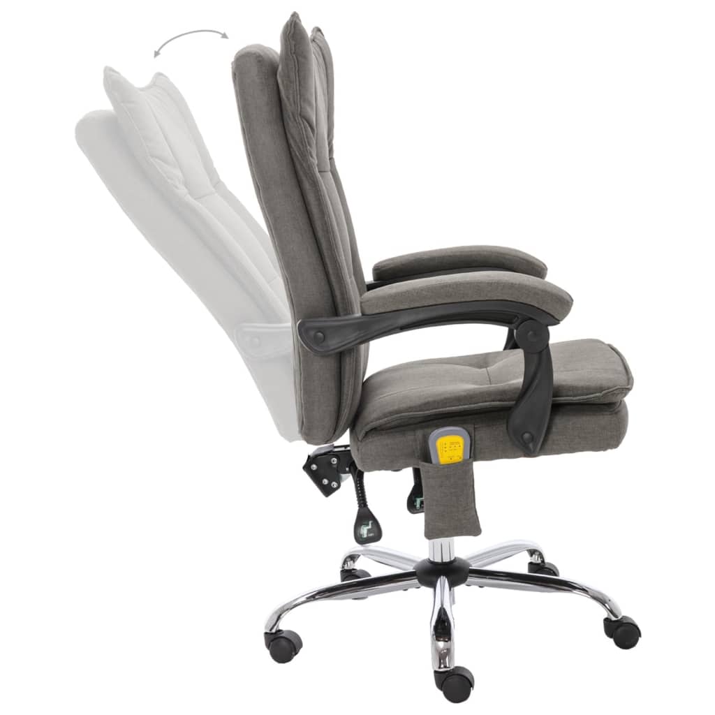 vidaXL Chaise de bureau de massage Gris Tissu - Image 5
