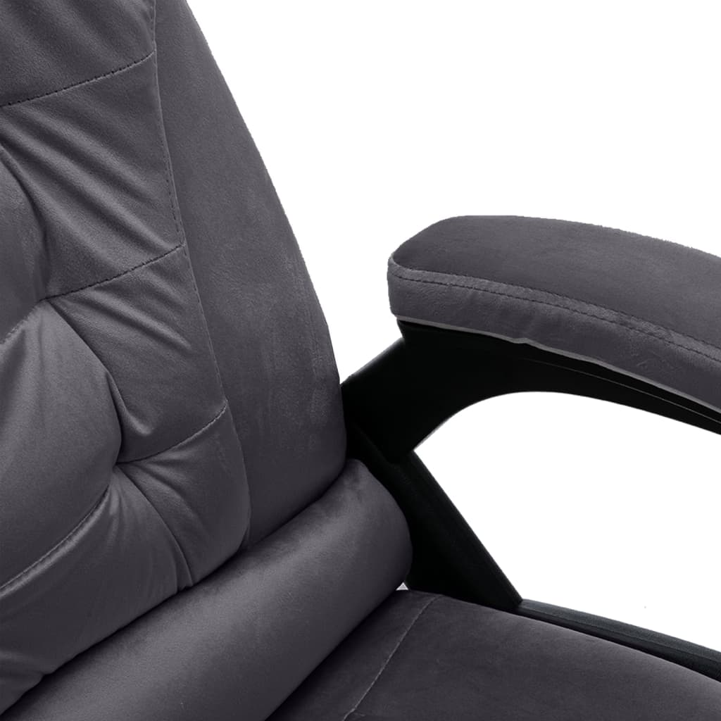 vidaXL Chaise de bureau de massage Gris foncé Velours - Image 5