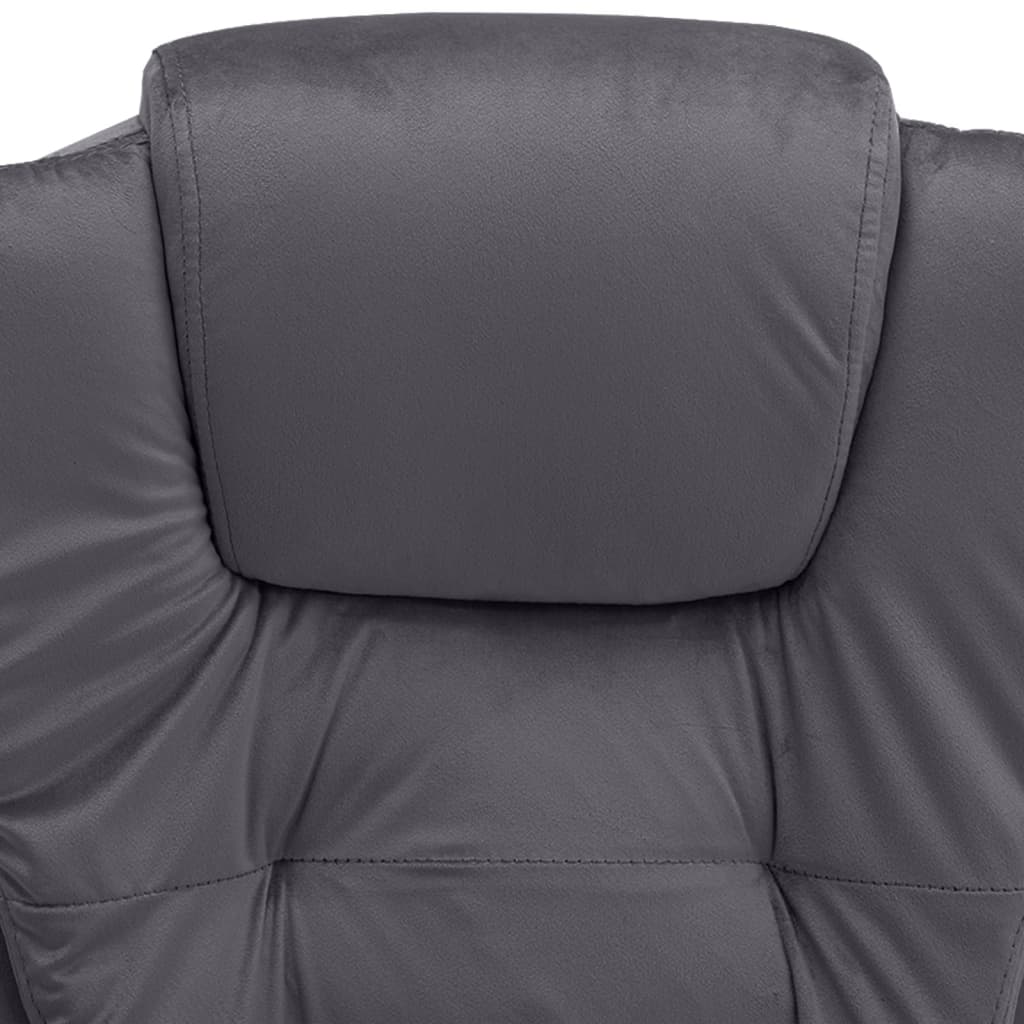 vidaXL Chaise de bureau de massage Gris foncé Velours - Image 6