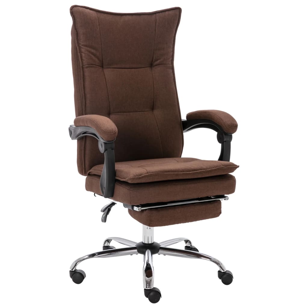 vidaXL Chaise de bureau Marron Tissu