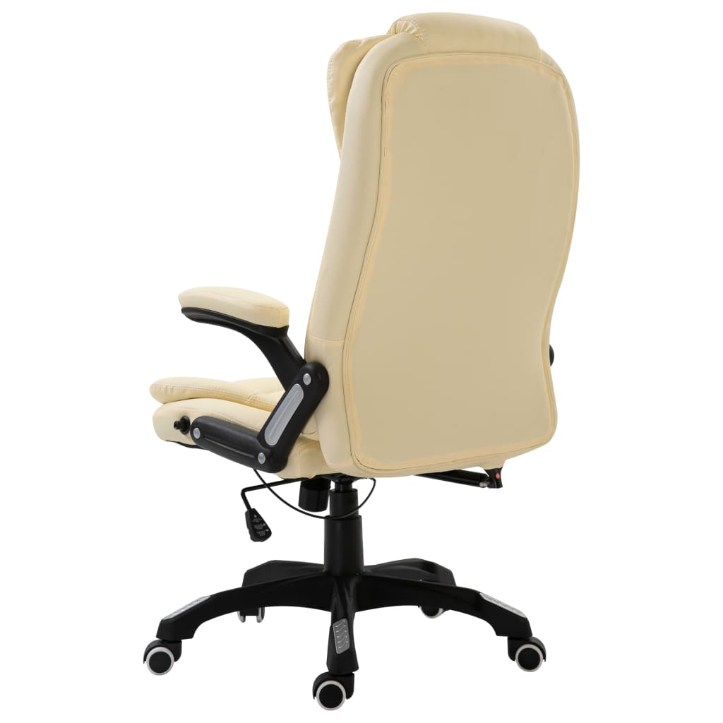 vidaXL Chaise de bureau Crème Similicuir - Image 3