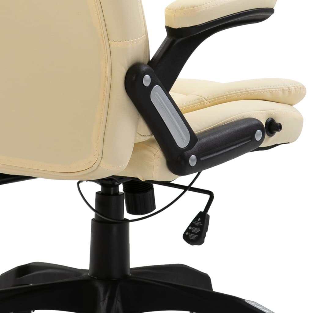 vidaXL Chaise de bureau Crème Similicuir - Image 6