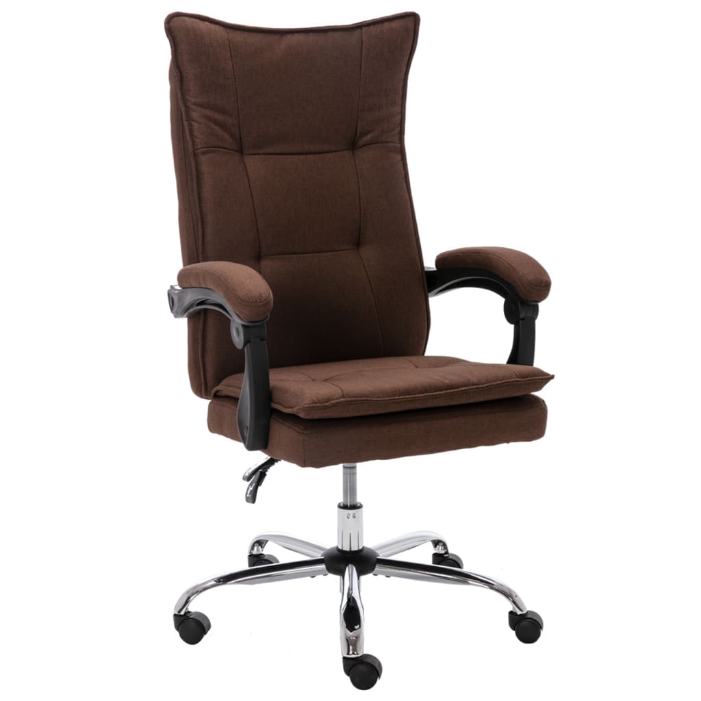 vidaXL Chaise de bureau Marron Tissu