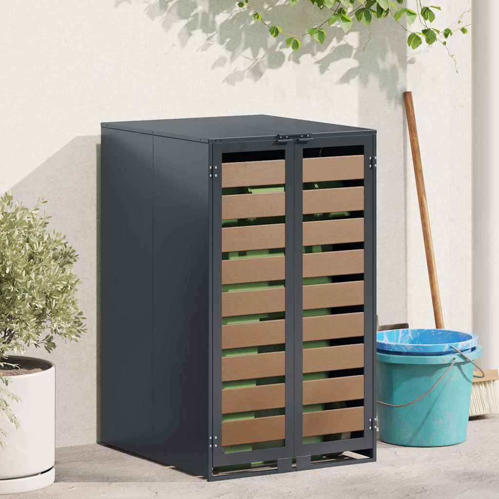 vidaXL Stockage de Poubelle à Roulettes avec Couvercle à Gaz Relevable pour Poubelle de 240L