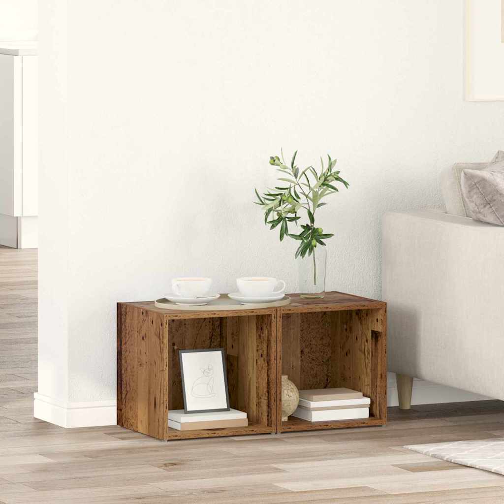 vidaXL Conjunto de mueble de TV 2 pcs Madera Vieja 37 x 35 x 37,5 cm