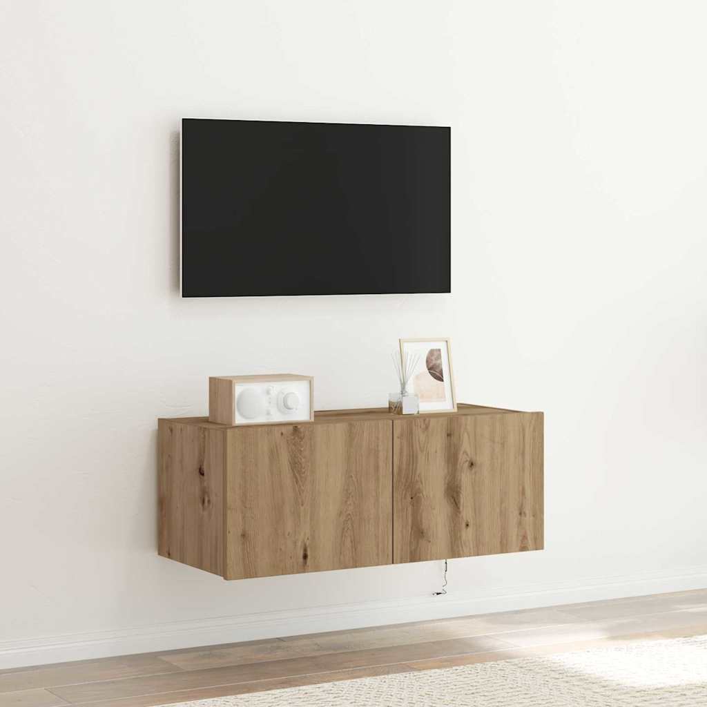 vidaXL Mueble de TV Montado en la Pared Roble artesanal