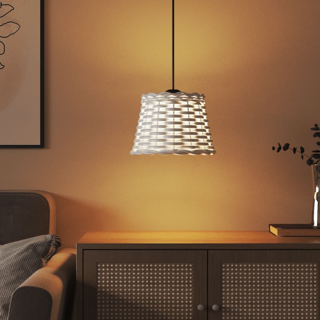 vidaXL Abat-jour de plafonnier blanc Ø20x15 cm osier - Image 3