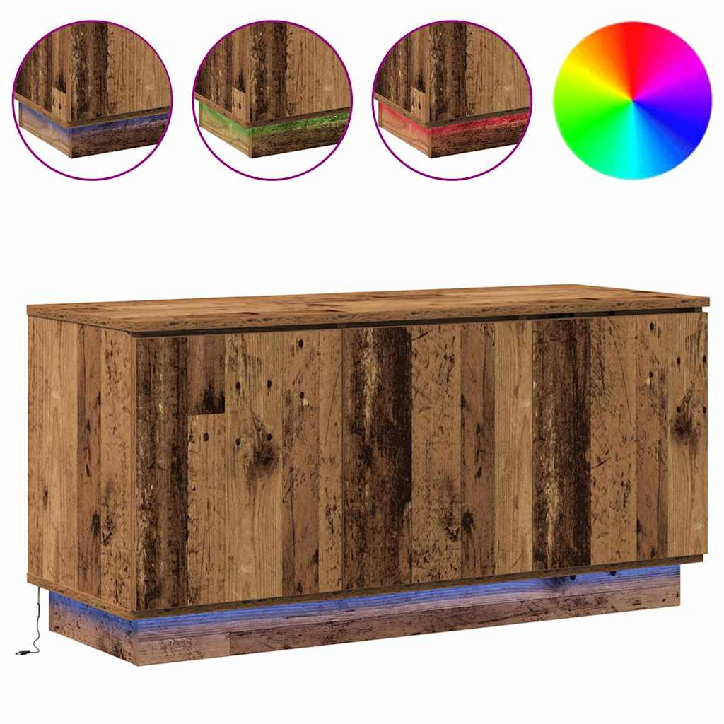 vidaXL Mueble de TV Madera envejecida 100 x 38 x 49 cm - Image 4