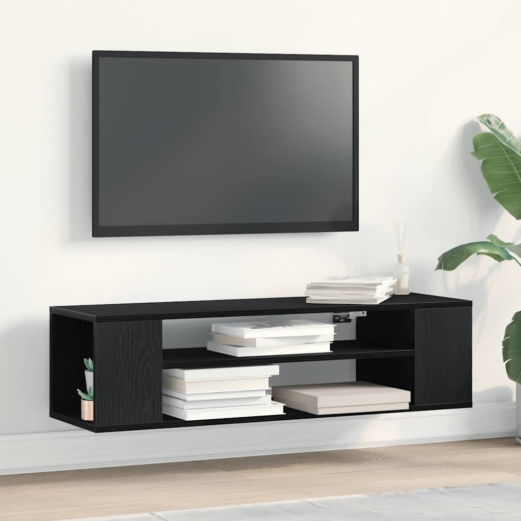 vidaXL Gabinete de TV Roble Negro 100 x 30 x 26,5 cm