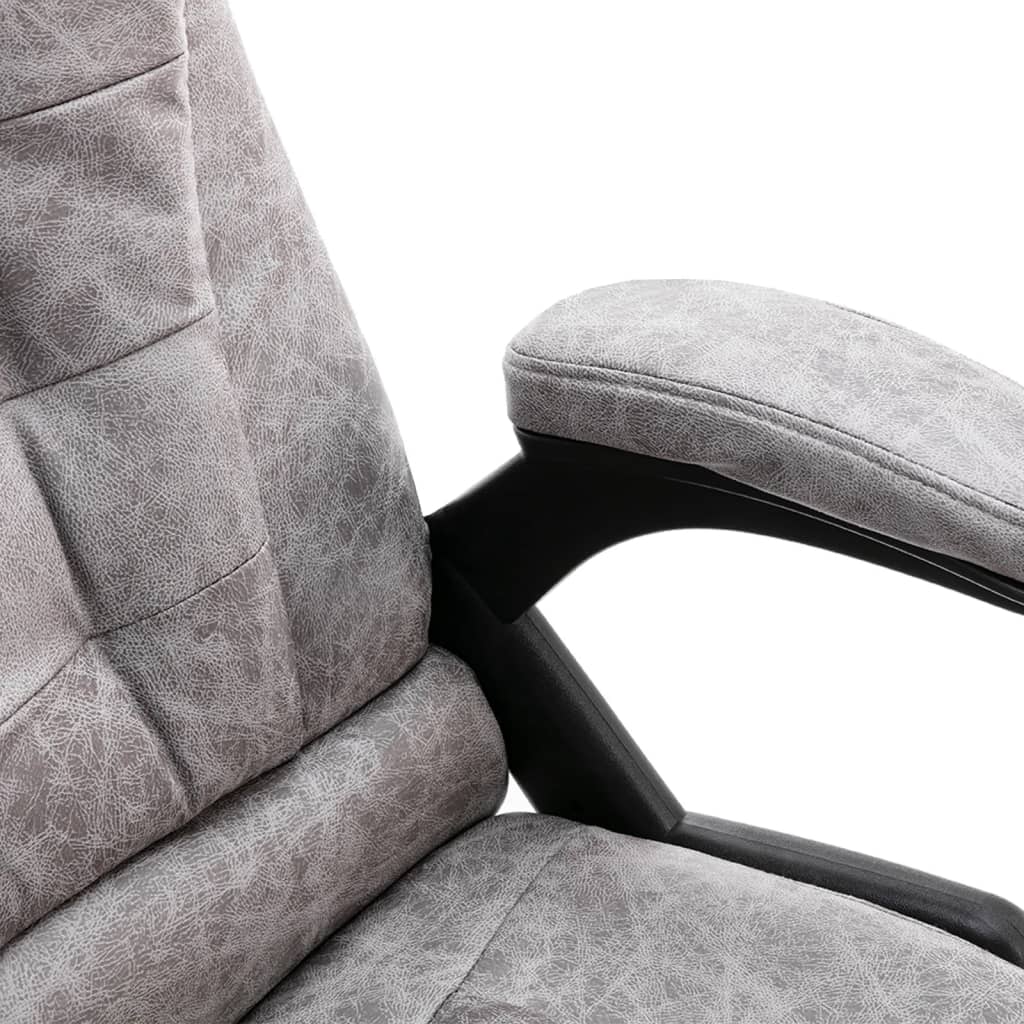 vidaXL Chaise de bureau gris clair similicuir daim - Image 5