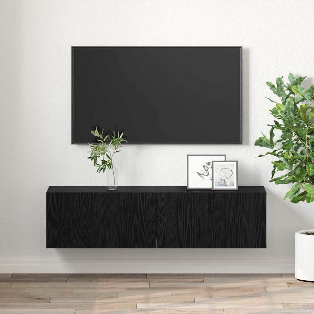 vidaXL Conjunto de mueble de TV 2 pcs Negro 60 x 30 x 30 cm - Image 4