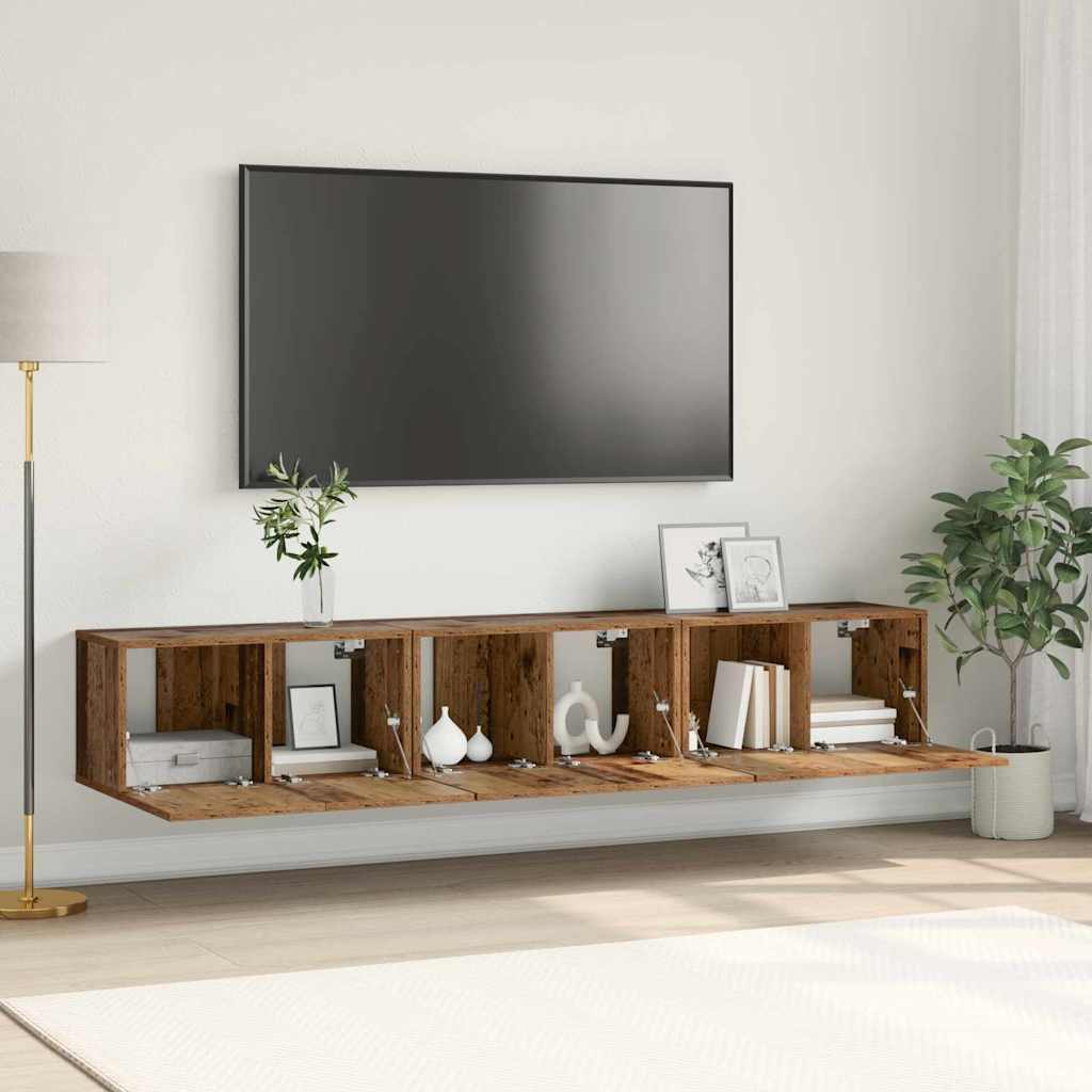 vidaXL Conjunto de mueble de TV 3 pcs Marrón 60 x 30 x 30 cm