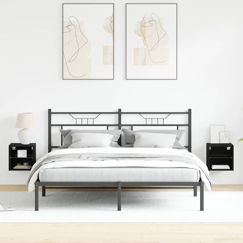 vidaXL Conjunto de mueble de TV 2 pcs Negro 30 x 28,5 x 30 cm - Image 5