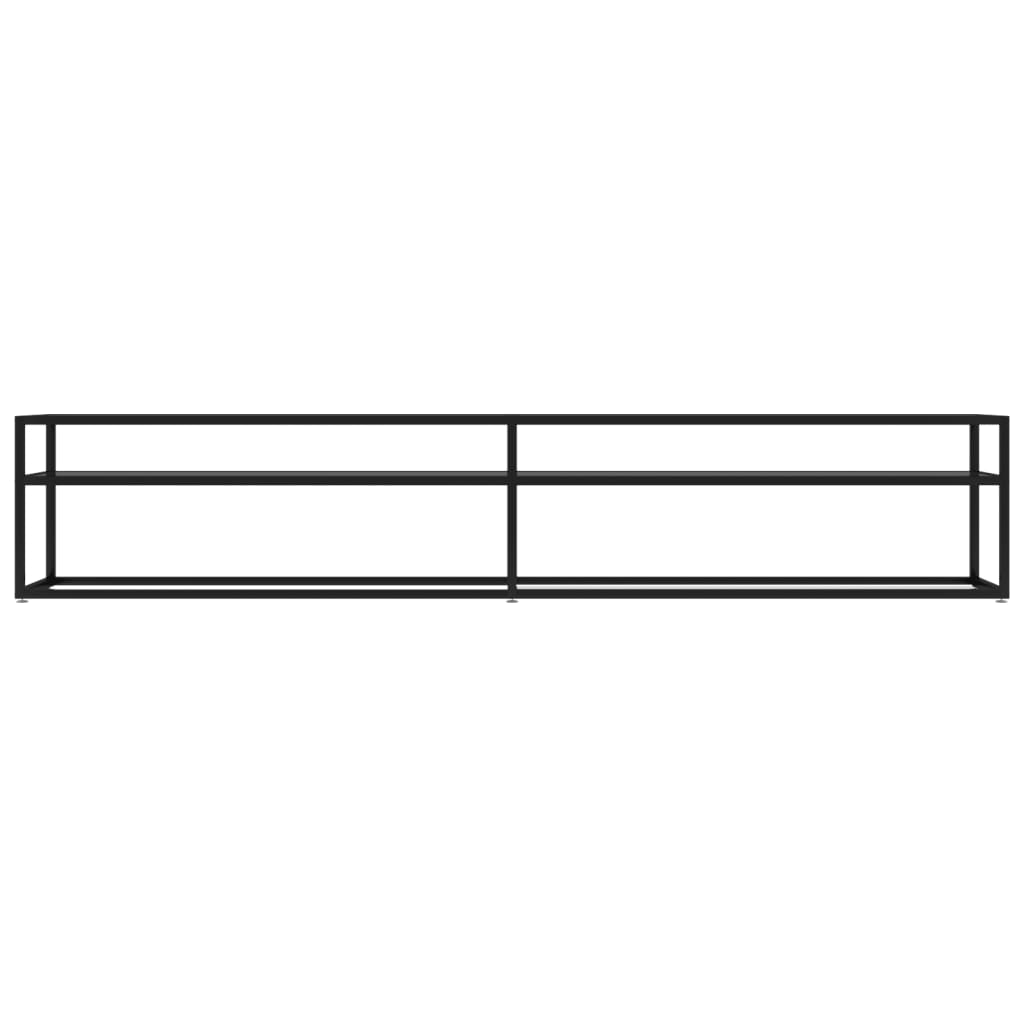 vidaXL Mueble para TV vidrio templado negro 220x40x40,5 cm - Image 3