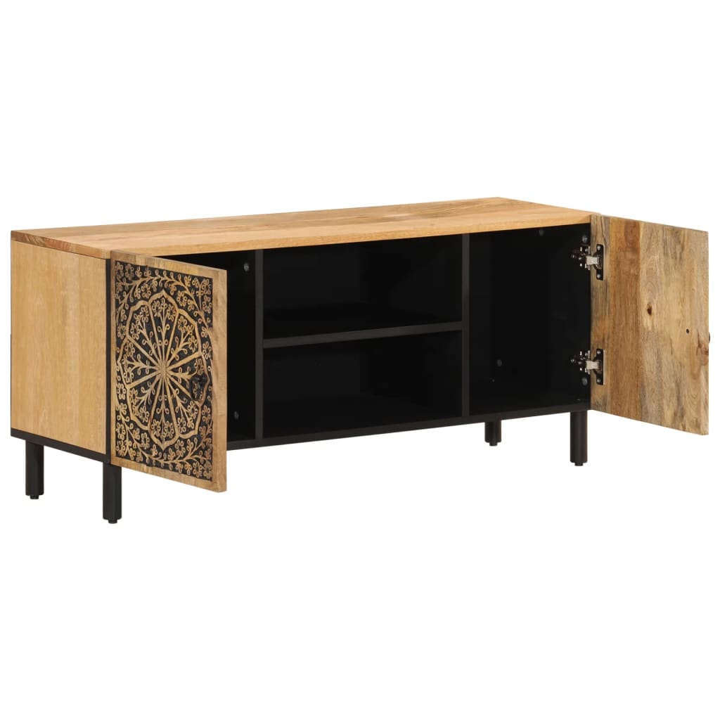 vidaXL Mueble de TV madera maciza de mango 105x33x46 cm - Image 4