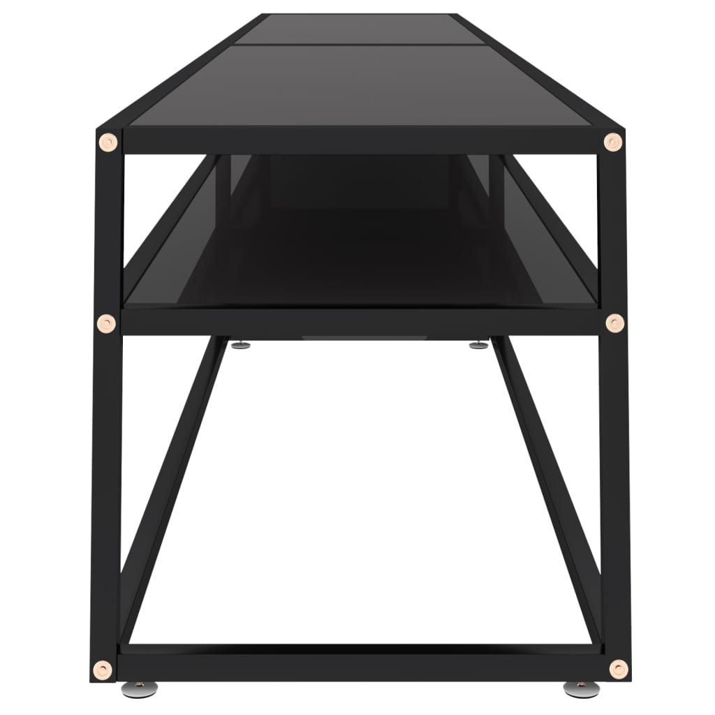 vidaXL Mueble para TV vidrio templado negro 220x40x40,5 cm - Image 4