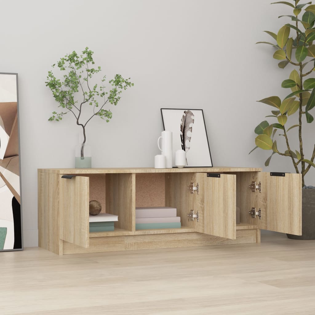 vidaXL Mueble de TV madera contrachapada roble Sonoma 102x35x36,5 cm - Image 3