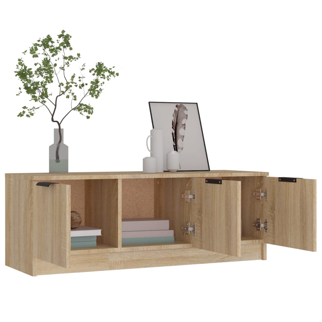 vidaXL Mueble de TV madera contrachapada roble Sonoma 102x35x36,5 cm - Image 4
