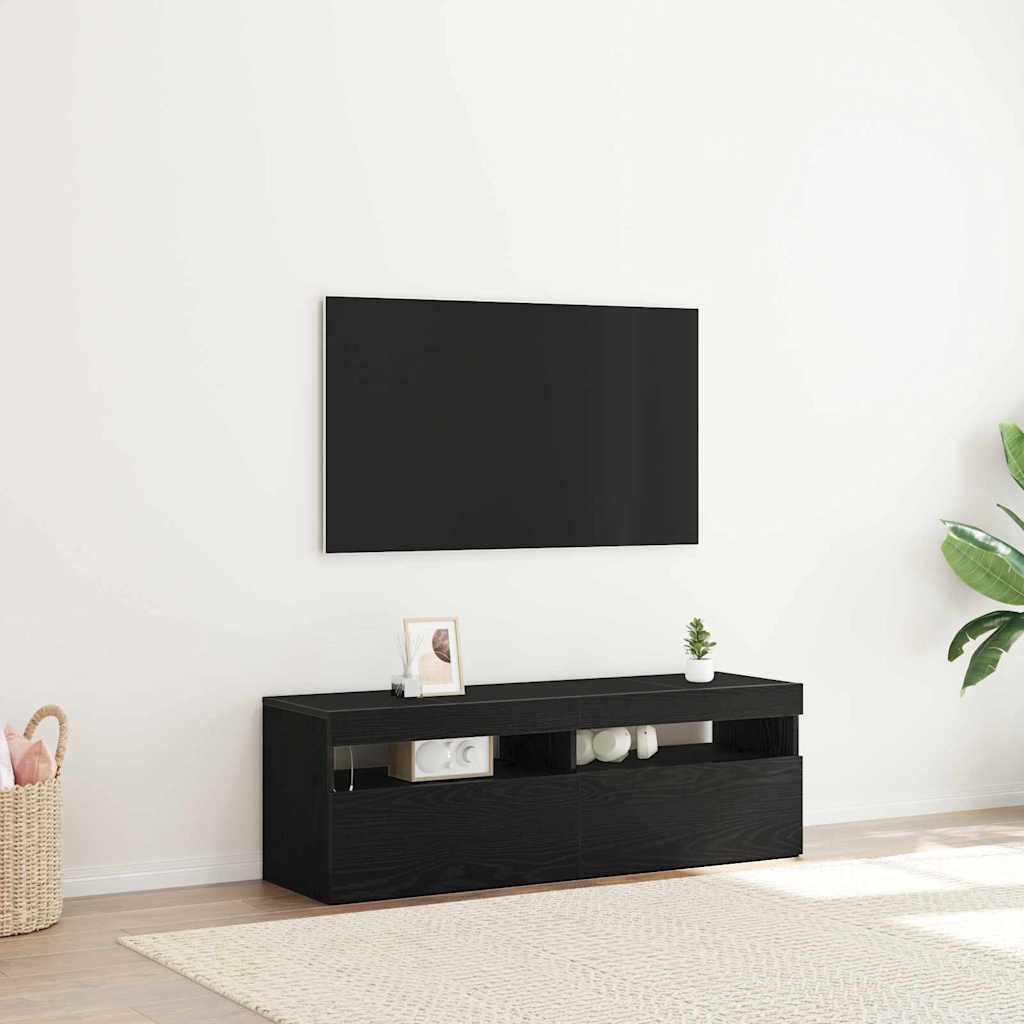 vidaXL Mueble de TV Roble Negro 120 x 35 x 40 cm Madera de ingeniería