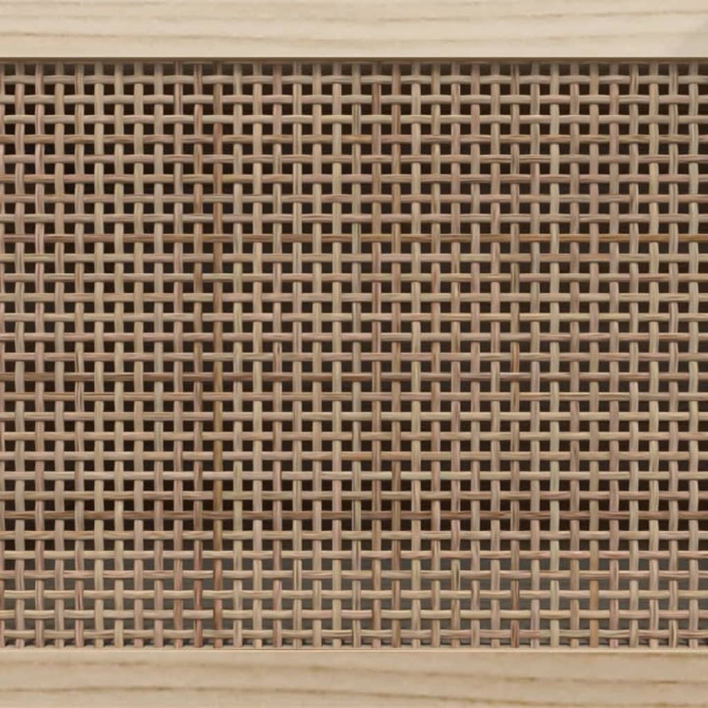 vidaXL Mueble para TV madera maciza pino y ratán natural 80x30x40 cm - Image 6
