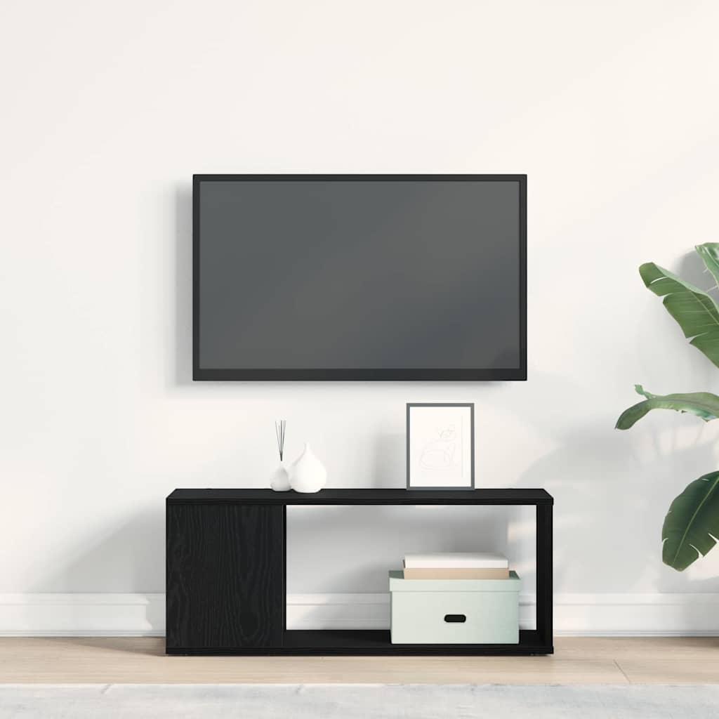 vidaXL Conjunto de mueble de TV Roble Negro 80 x 24 x 32 cm