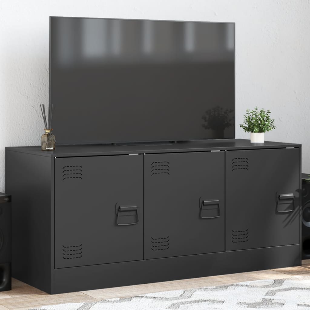 vidaXL Mueble para TV de acero negro 99x39x44 cm