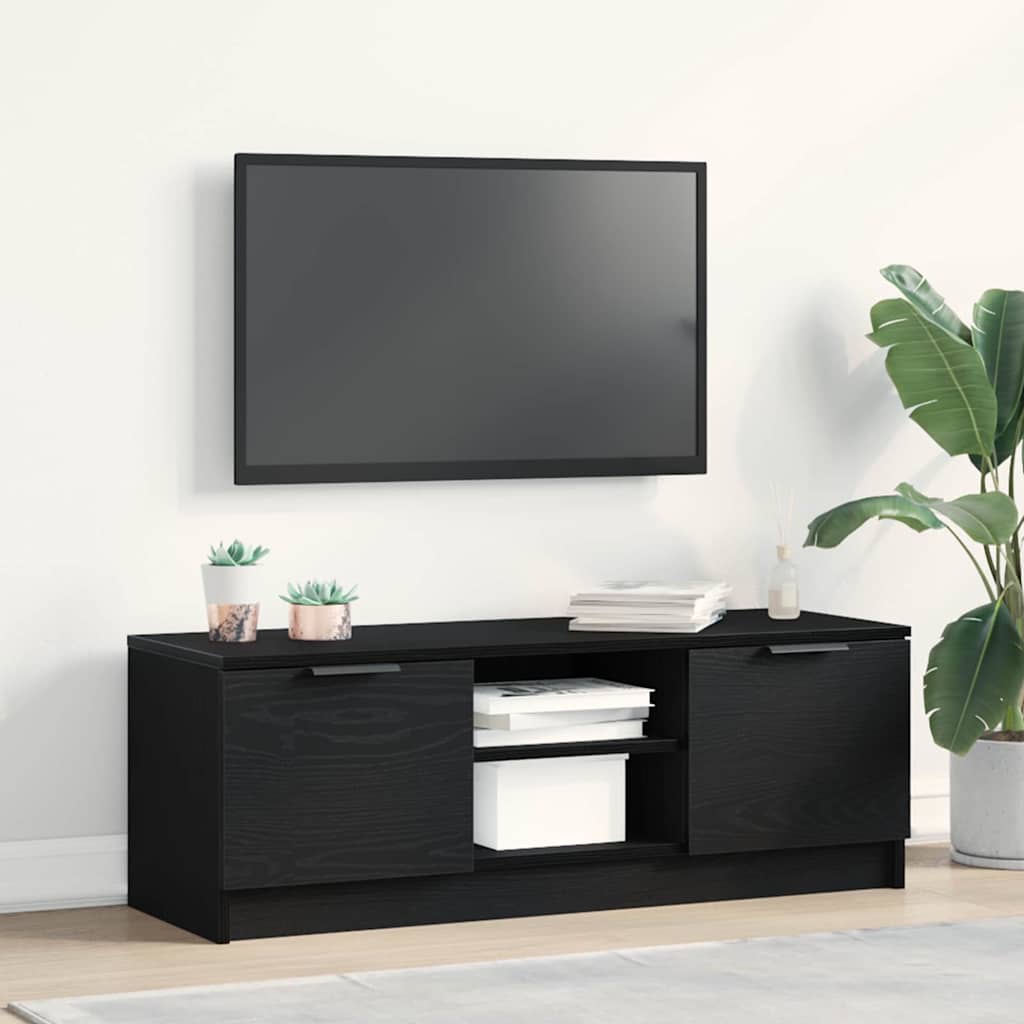 vidaXL Gabinete de TV Roble Negro 102 x 32 x 35.5 cm