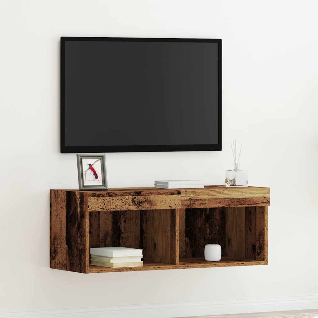 vidaXL Conjunto de mueble de TV Madera vieja 80 x 30 x 30 cm