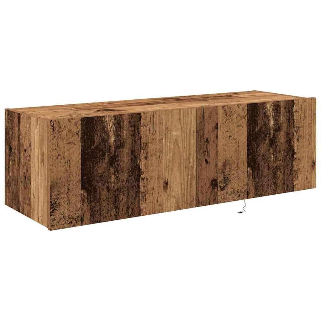 vidaXL Mueble de TV Montado en la Pared 2 pcs Madera Vieja - Image 6