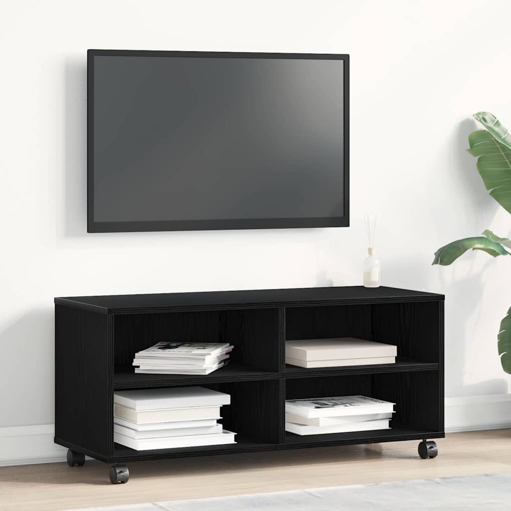 vidaXL Gabinete de TV Negro 90 x 35 x 40.5 cm Madera contrachapada