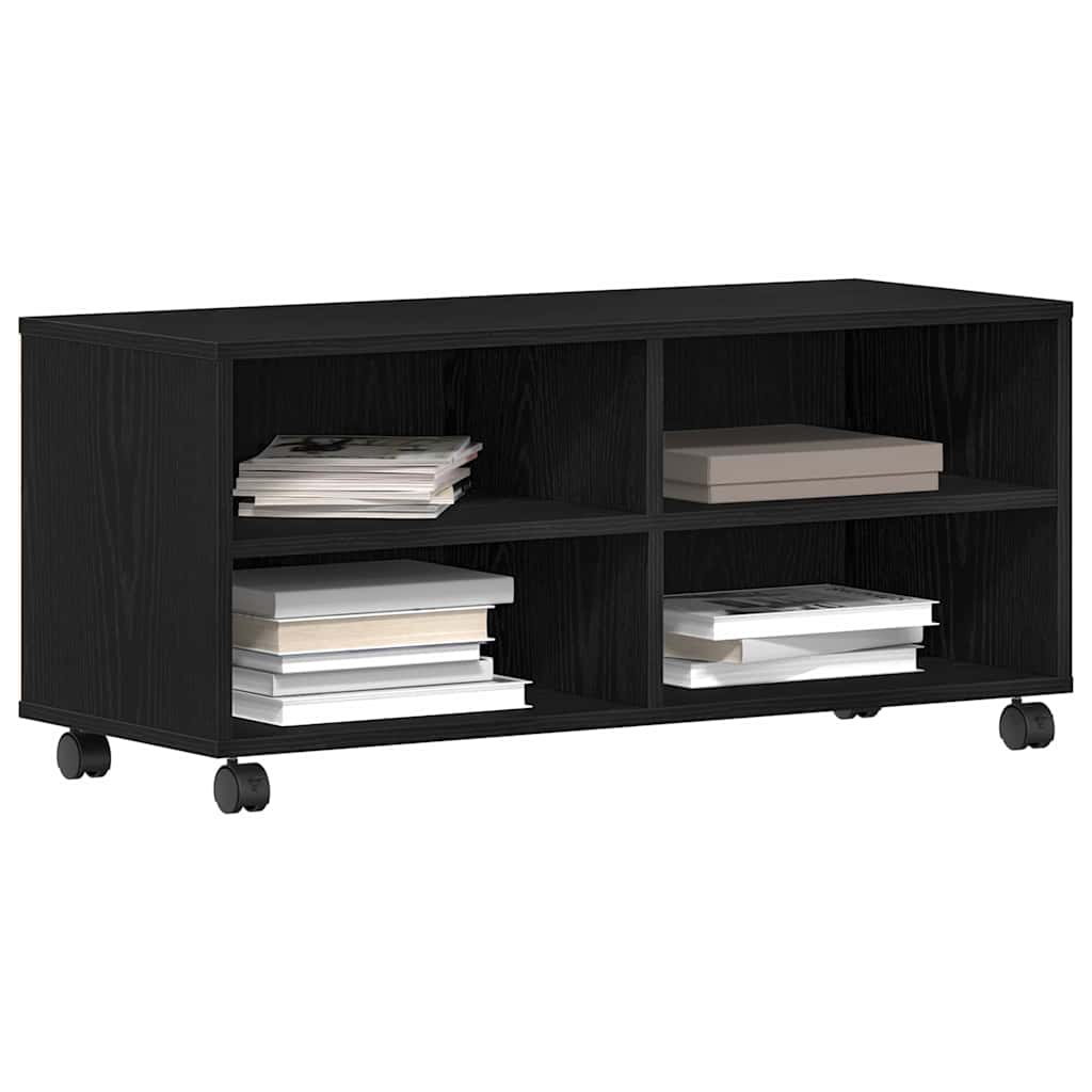 vidaXL Gabinete de TV Negro 90 x 35 x 40.5 cm Madera contrachapada - Image 3