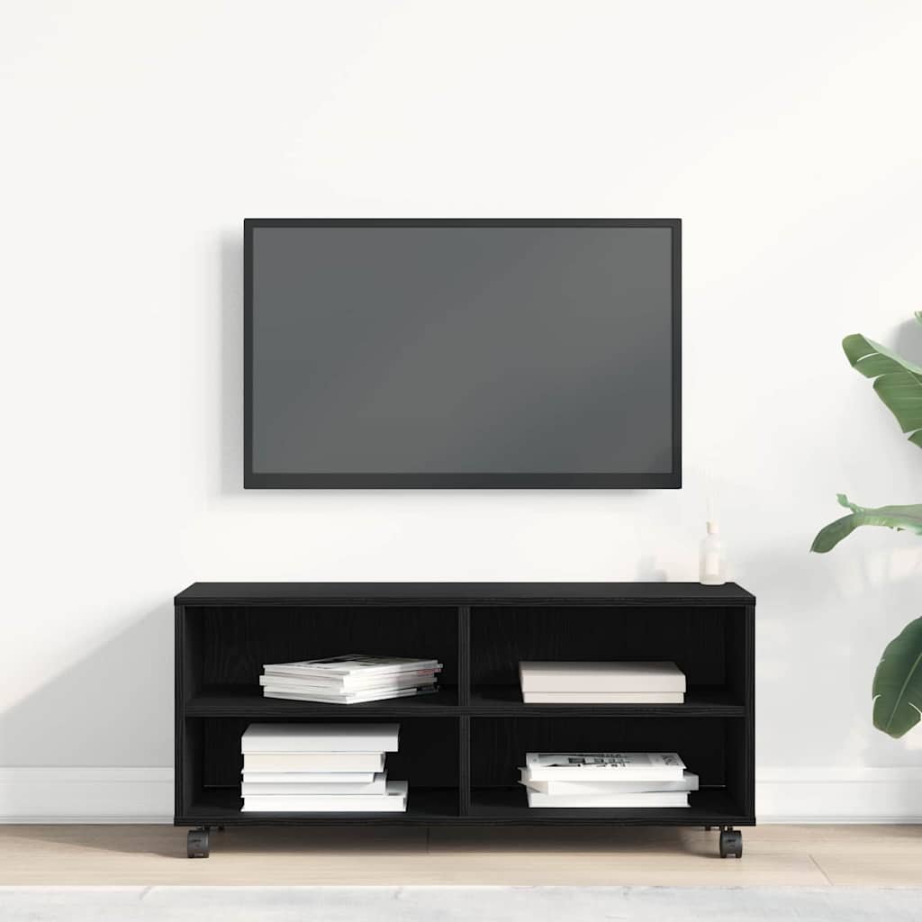vidaXL Gabinete de TV Negro 90 x 35 x 40.5 cm Madera contrachapada - Image 4