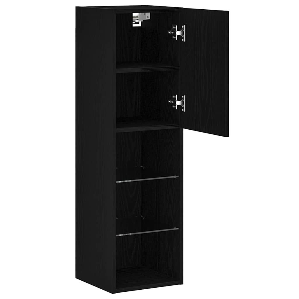 vidaXL Mueble de TV Montaje en la pared 2 pcs Negro 30,5 x 30 x 102 cm - Image 5