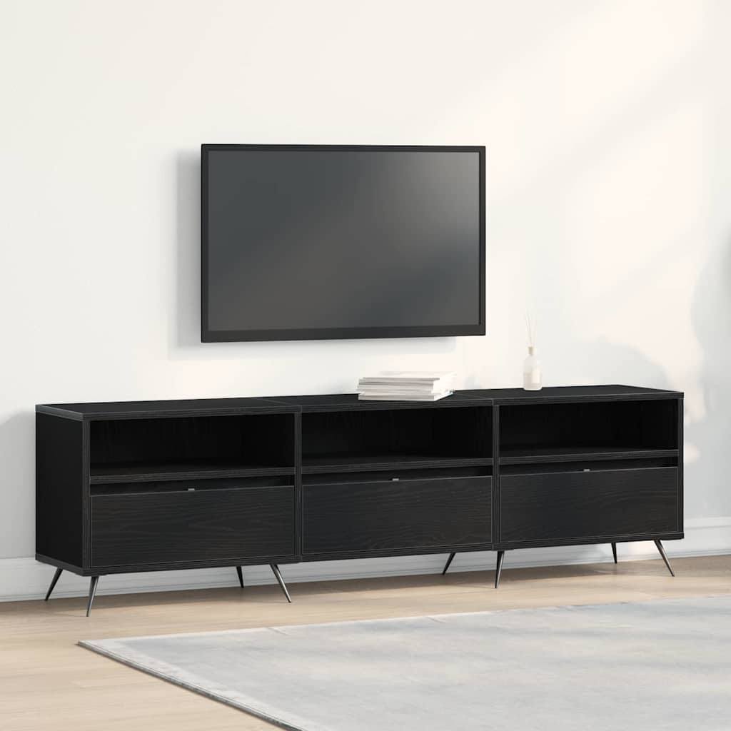 vidaXL Gabinete de TV Roble negro 150 x 30 x 44,5 cm