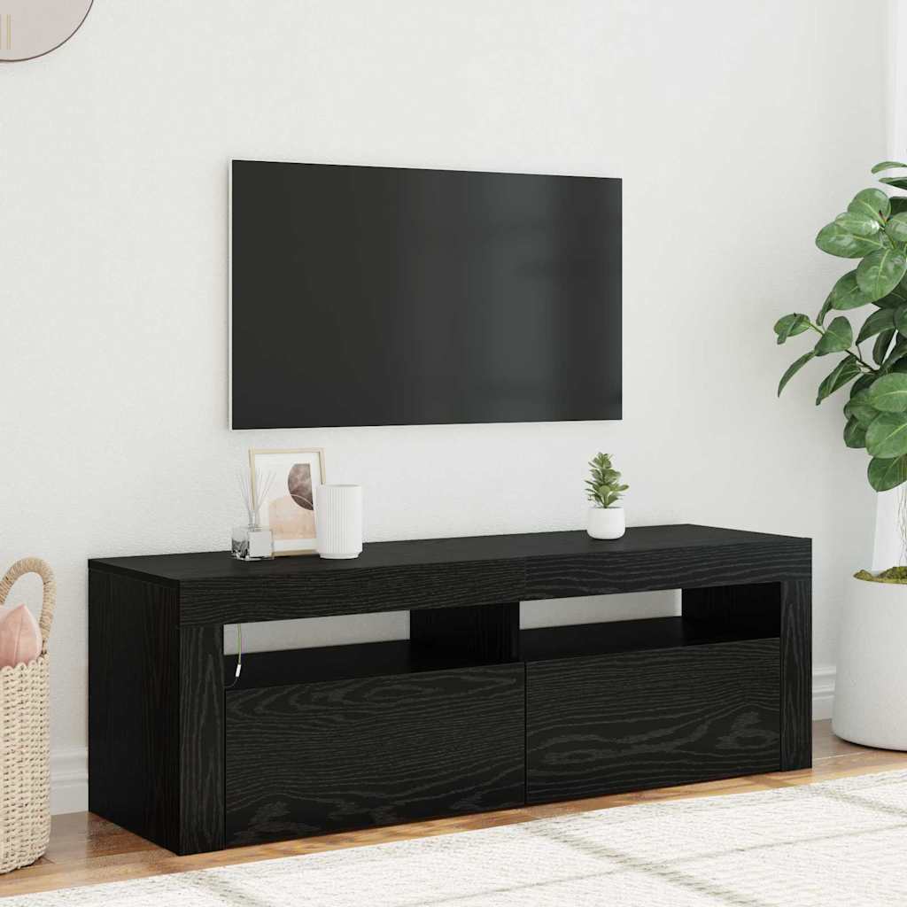vidaXL Gabinete de TV Roble Negro 120 x 35 x 40 cm