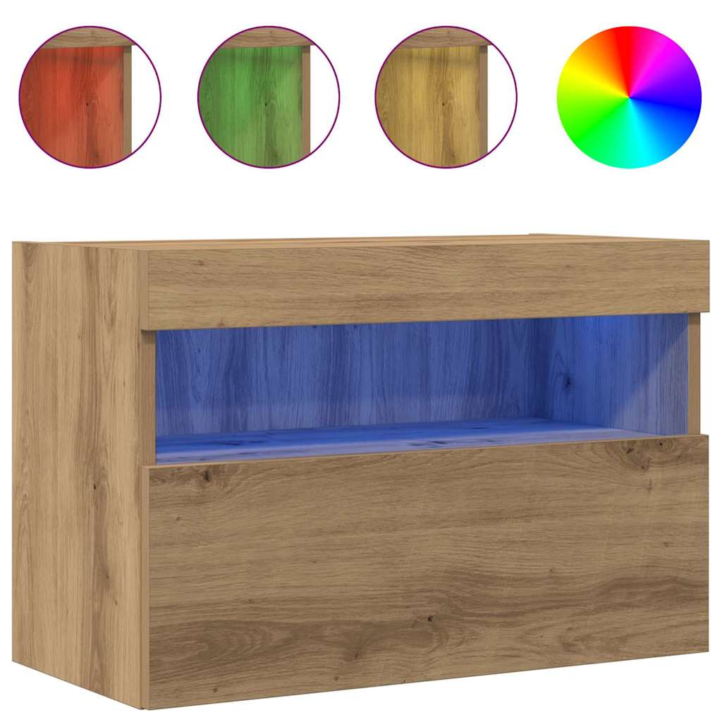 vidaXL Mueble de TV Montado en la Pared Roble artisan 60 x 30 x 40 cm - Image 4