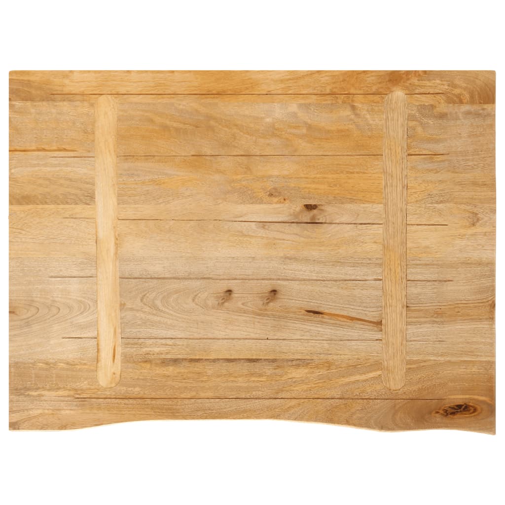 vidaXL Tablero de mesa borde natural madera maciza mango 80x60x2,5 cm - Image 5