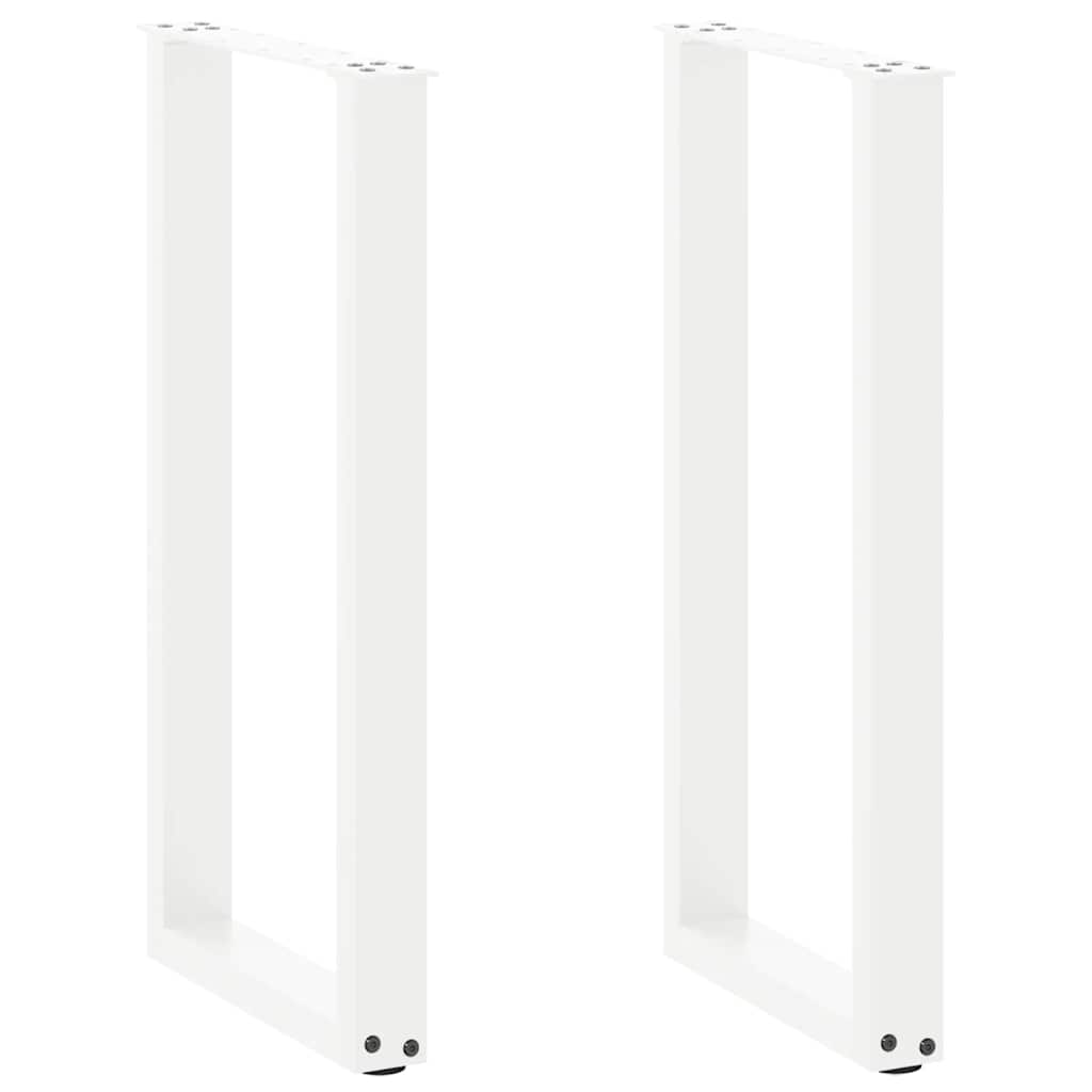 vidaXL Patas para consola en forma de U (2 unidades), color blanco, 28 x (72-73) cm, acero